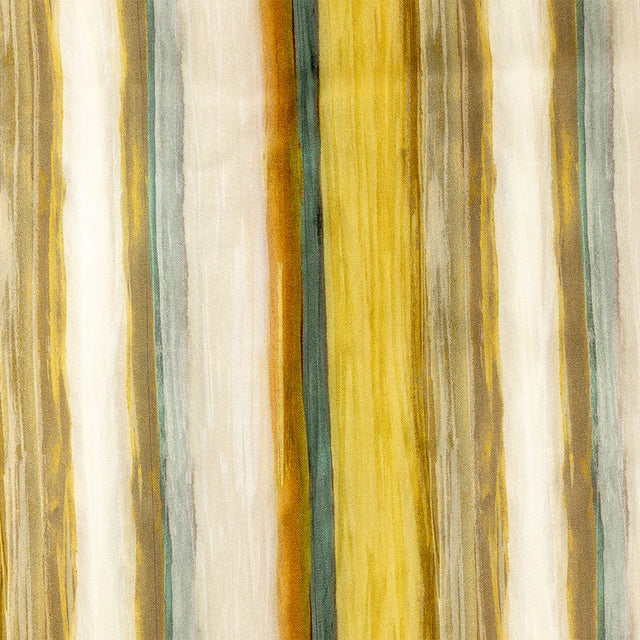 Stretch Cotton Sateen - Yellow and Royal Blue Painted Stripes - Nilotic Wasteland Print - Mood Exclusive Tumunyana Collection