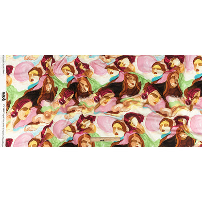 Rayon Challis - Rainbow Painterly Faces - Artemisia Print - Mood Exclusive Viso Collection