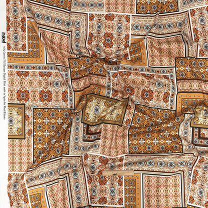 Stretch Cotton Sateen - Pink and Orange Ornate Patchwork - Arabesco Print - Mood Exclusive Viso Collection Full
