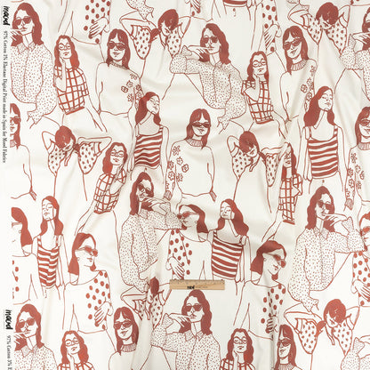 Stretch Cotton Sateen - Pink and White Women - Cameo Print - Mood Exclusive Viso Collection Full