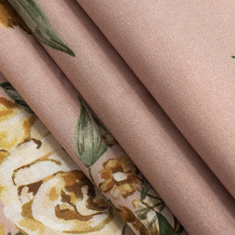Cotton Voile - Pink, Yellow and White Rose Sprays - Bella Verona Print - Mood Exclusive Viso Collection - Folded