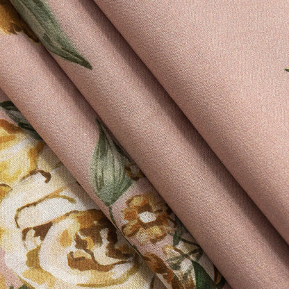 Cotton Voile - Pink, Yellow and White Rose Sprays - Bella Verona Print - Mood Exclusive Viso Collection