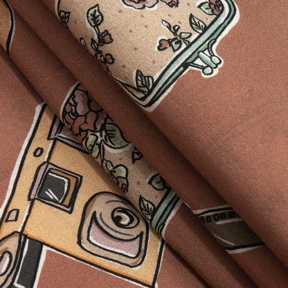 Cotton Voile - Rosy Pink Object Icons - La Sera Print - Mood Exclusive Viso Collection