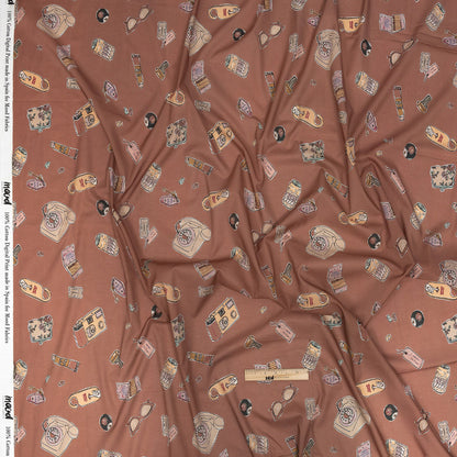Cotton Voile - Rosy Pink Object Icons - La Sera Print - Mood Exclusive Viso Collection