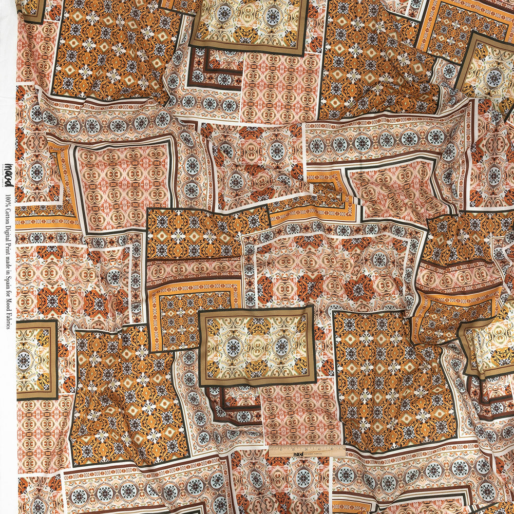 Cotton Voile - Pink and Orange Ornate Patchwork - Arabesco Print - Mood Exclusive Viso Collection - Full