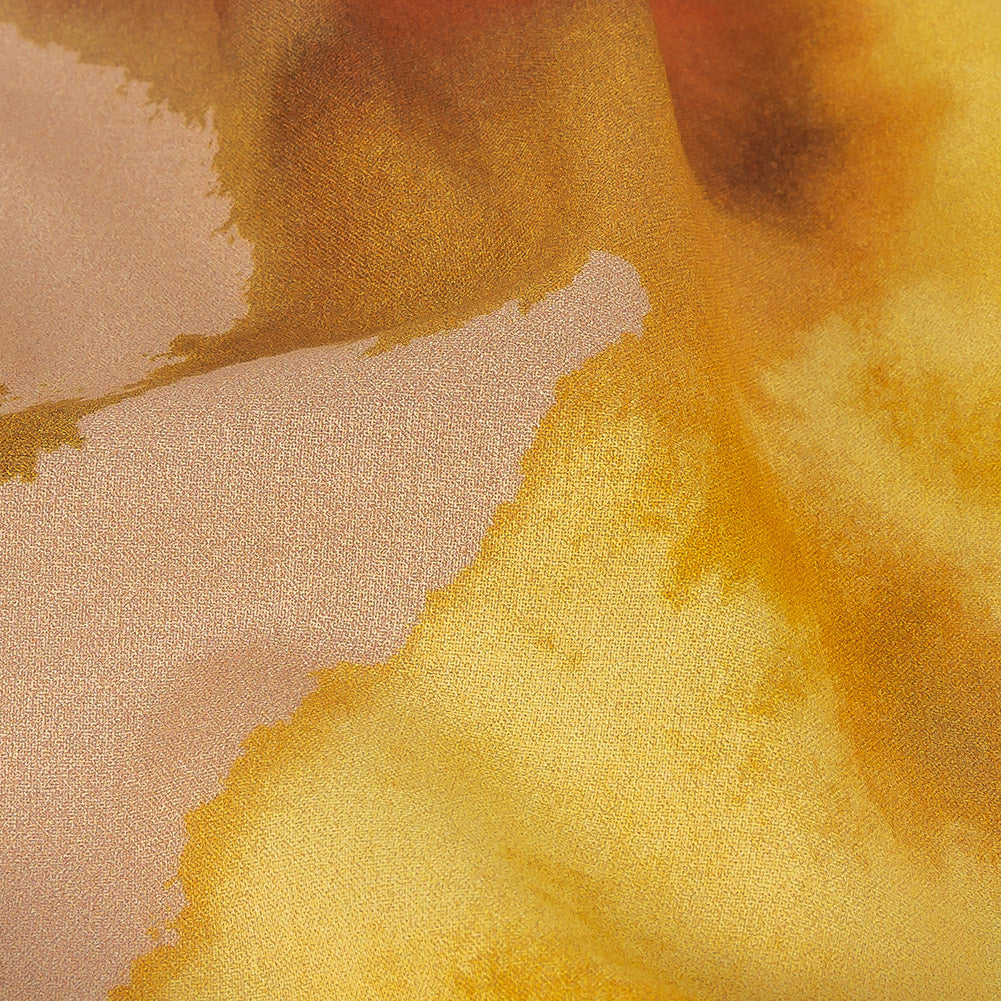 Cotton Voile - Rainbow Painterly Abstract - Fresco Print - Mood Exclusive Viso Collection - Detail