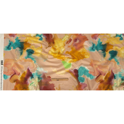 Cotton Voile - Rainbow Painterly Abstract - Fresco Print - Mood Exclusive Viso Collection