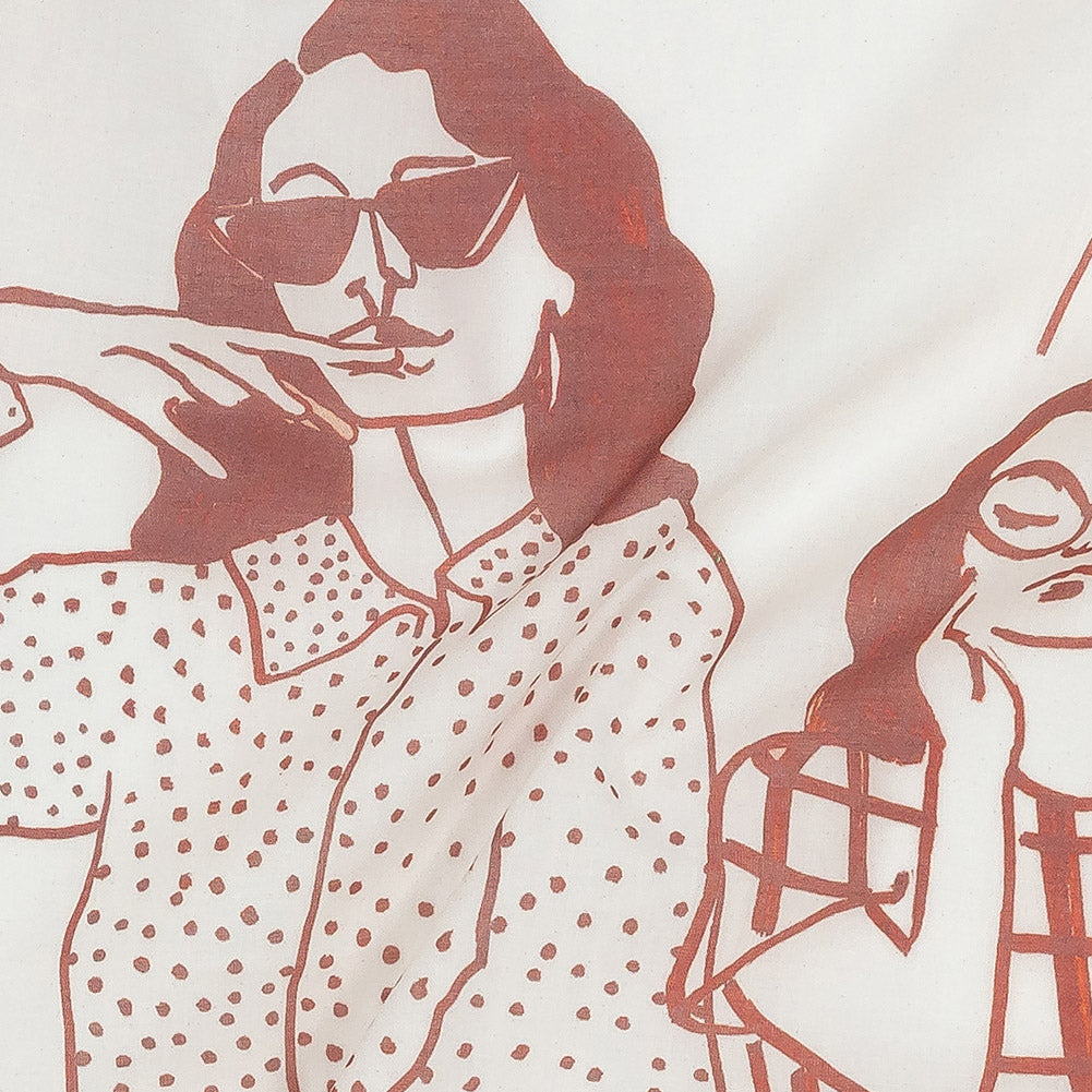 Cotton Voile - Pink and White Women - Cameo Print - Mood Exclusive Viso Collection - Detail