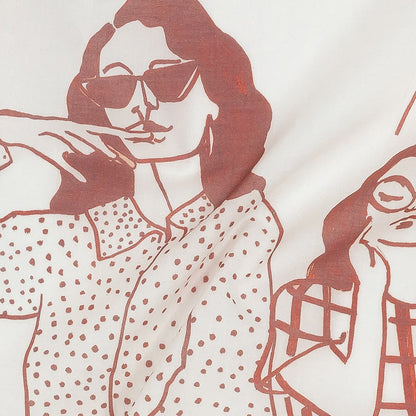 Cotton Voile - Pink and White Women - Cameo Print - Mood Exclusive Viso Collection