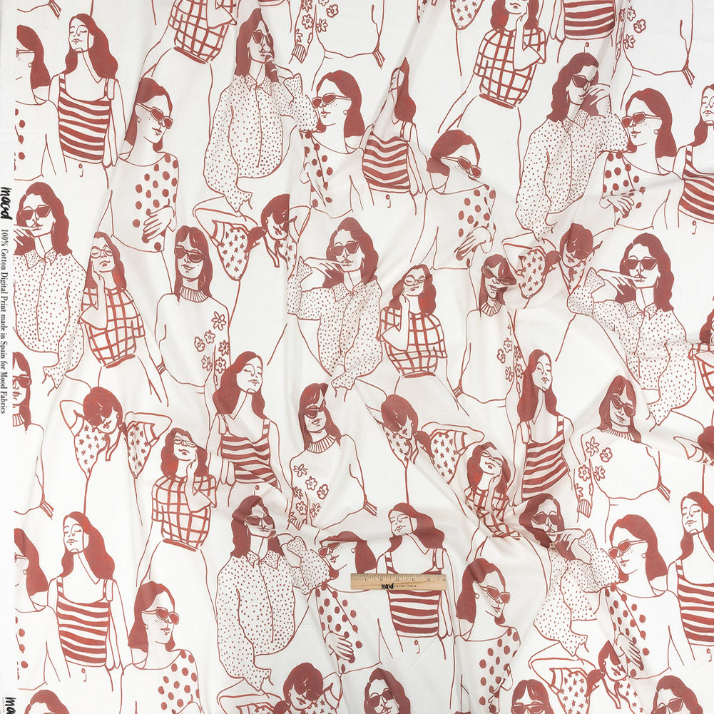 Cotton Voile - Pink and White Women - Cameo Print - Mood Exclusive Viso Collection - Full
