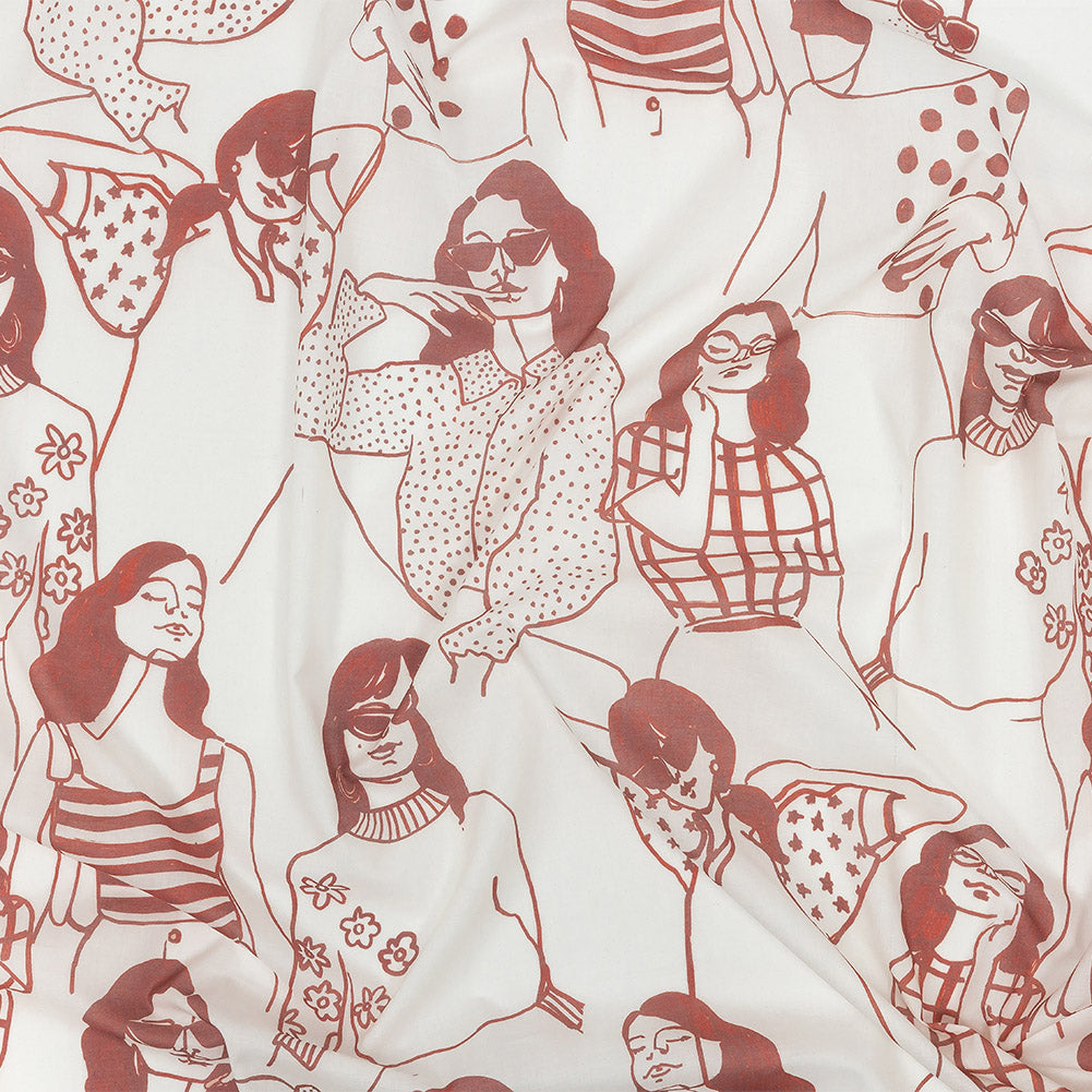 Cotton Voile - Pink and White Women - Cameo Print - Mood Exclusive Viso Collection