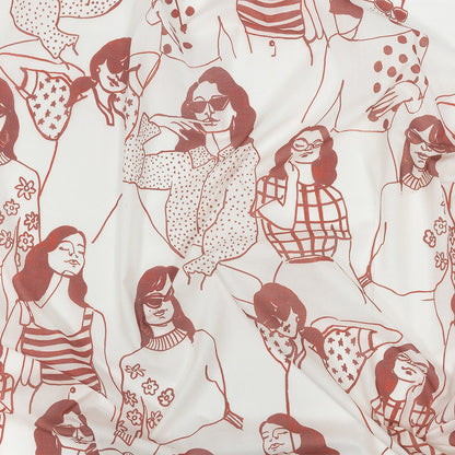 Cotton Voile - Pink and White Women - Cameo Print - Mood Exclusive Viso Collection