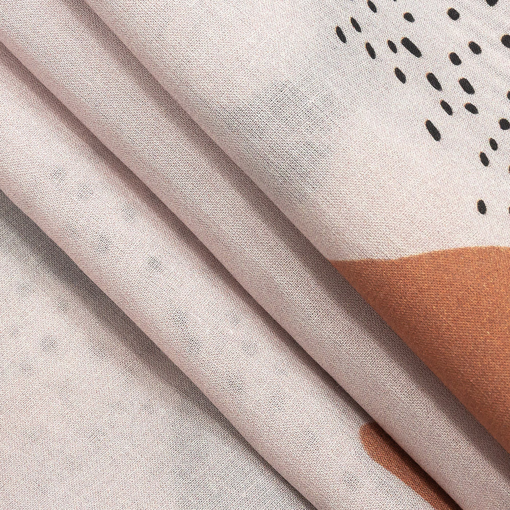 Cotton Voile - Pink and Multi Fashionable Figures - Sulla Piazza Print - Mood Exclusive Viso Collection - Folded