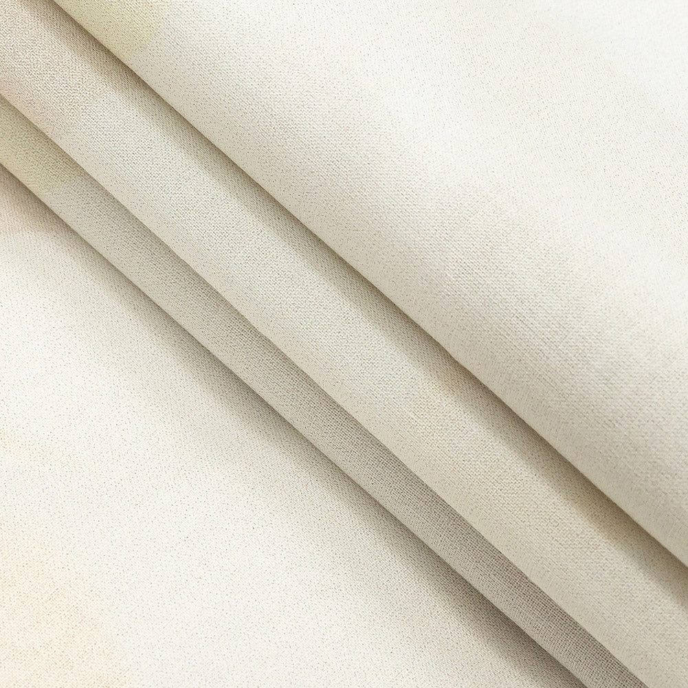 Cotton Voile - White and Yellow Floral and Faces - La Donna Print - Mood Exclusive Viso Collection - Folded