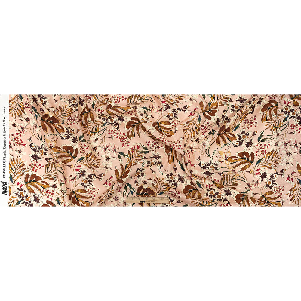 Linen and Rayon Woven - Pink Floral - Primavera Print - Mood Exclusive Viso Collection - Full