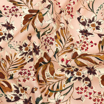 Linen and Rayon Woven - Pink Floral - Primavera Print - Mood Exclusive Viso Collection