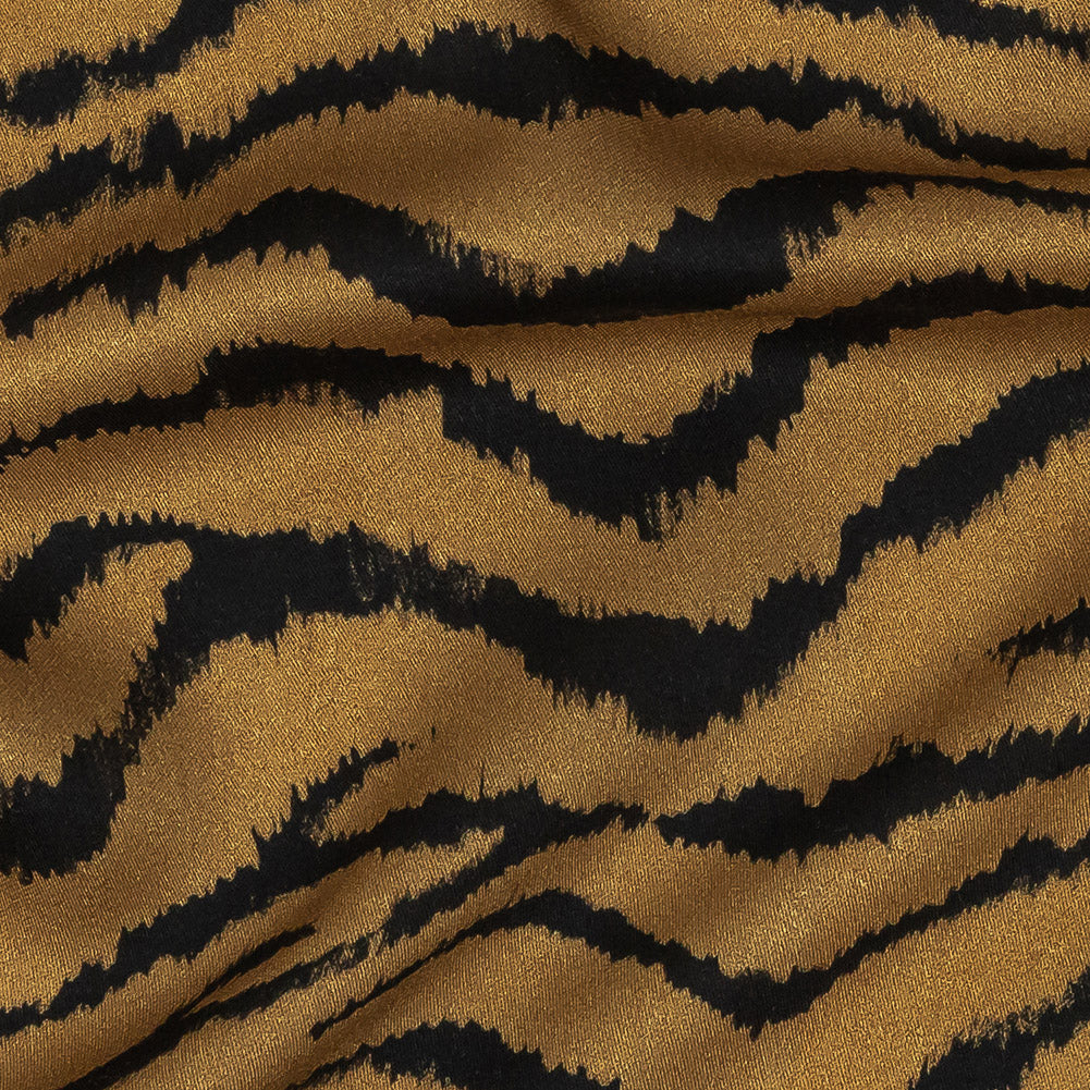 Rayon Challis - Orange Tiger Stripes - Genus Panthera Print - Mood Exclusive Rio Collection - Detail