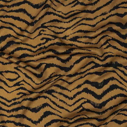 Rayon Challis - Orange Tiger Stripes - Genus Panthera Print - Mood Exclusive Rio Collection