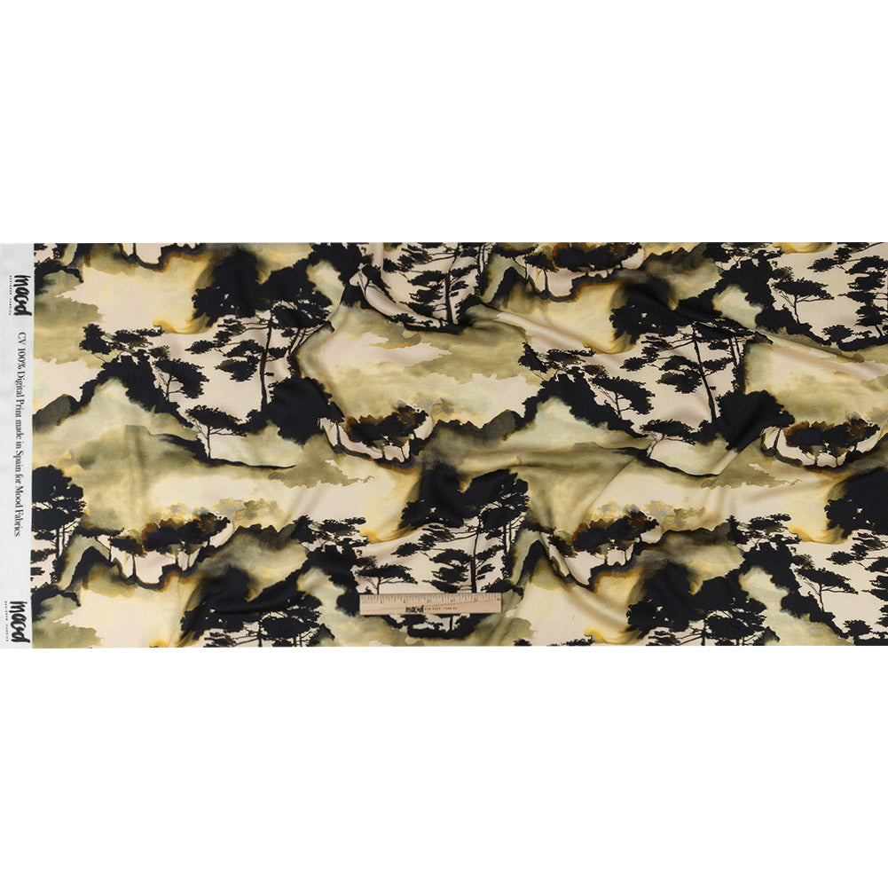 Rayon Challis - Watercolor Trees - Spectral Canopy Print - Mood Exclusive Rio Collection - Full