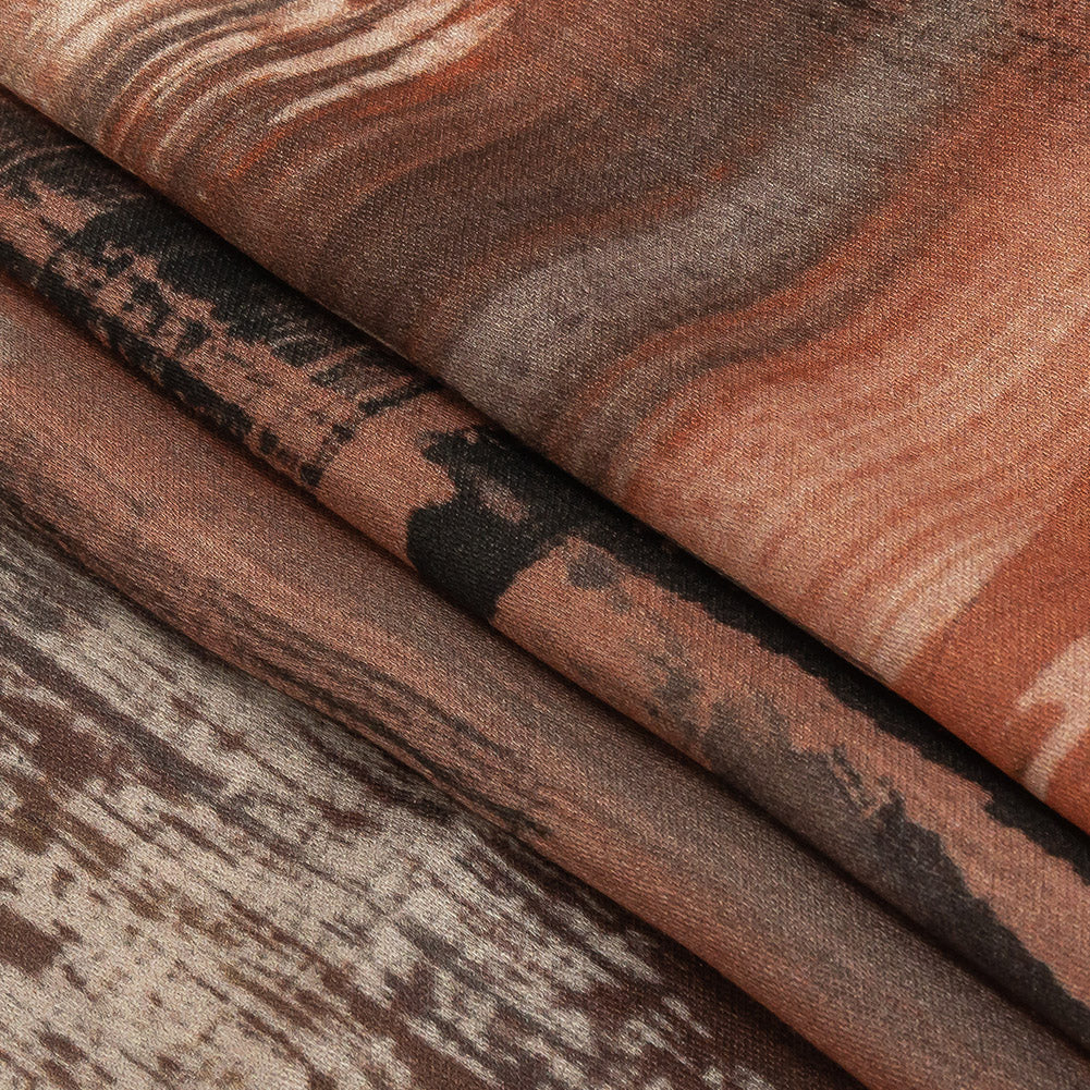 Rayon Challis - Pink and Gray Brushstrokes - Brush With Danger Print - Mood Exclusive Rio Collection - Folded