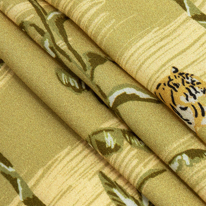 Rayon Challis - Palm Trees and Big Cats - Cerrado Print - Mood Exclusive Rio Collection