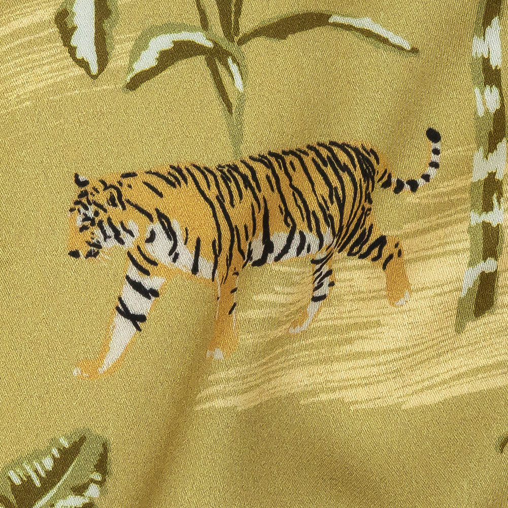 Rayon Challis - Palm Trees and Big Cats - Cerrado Print - Mood Exclusive Rio Collection - Detail