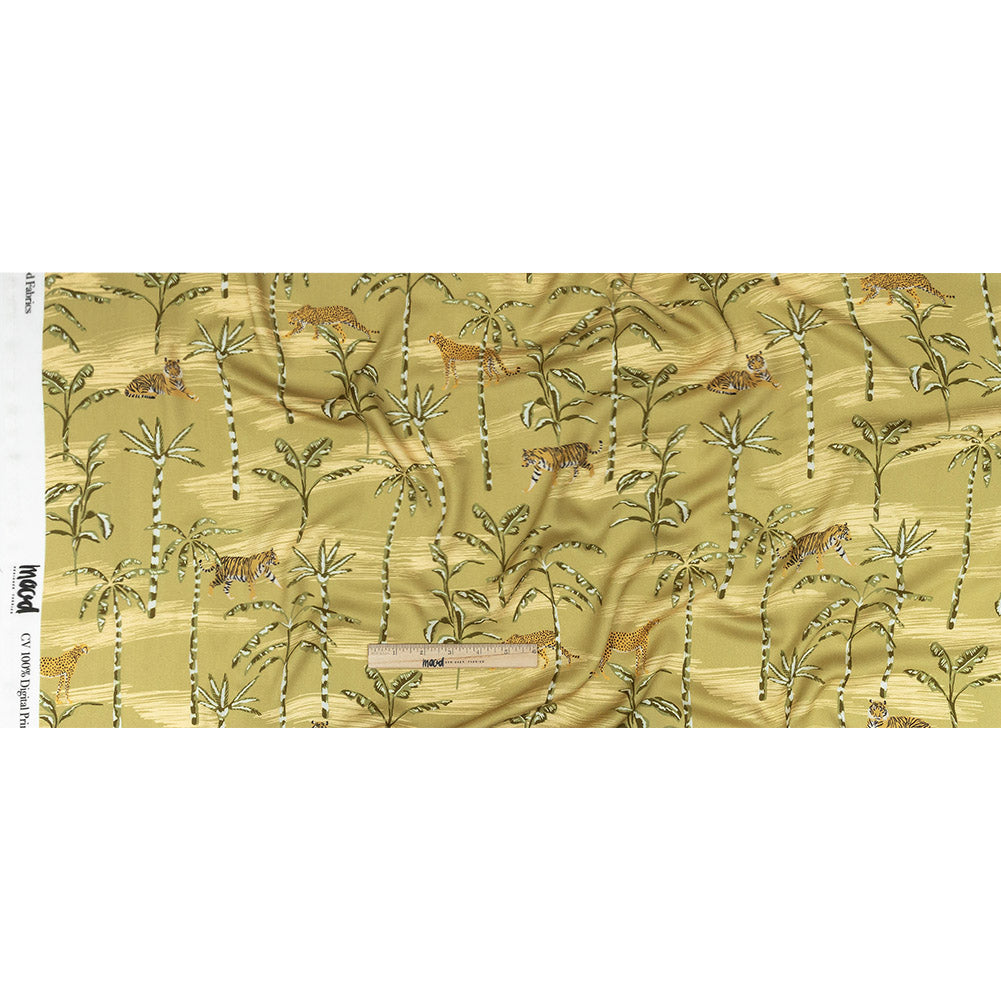Rayon Challis - Palm Trees and Big Cats - Cerrado Print - Mood Exclusive Rio Collection - Full
