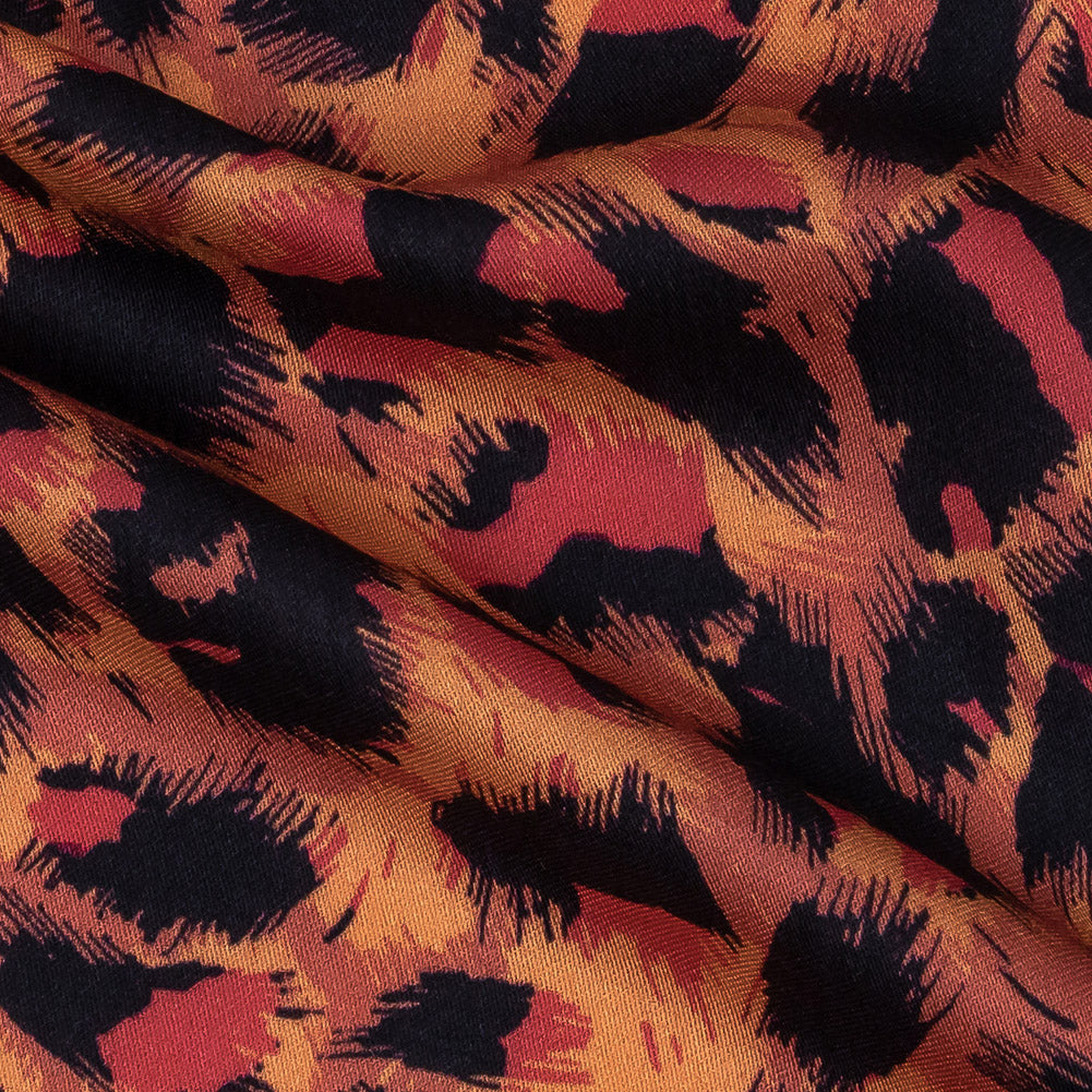 Rayon Challis - Pink and Orange Leopard Spots - Tijuca Sunrise Print - Mood Exclusive Rio Collection - Detail