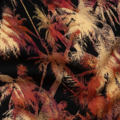 Rayon Challis - Black and Pink Palm Trees - Pindorama Print - Mood Exclusive Rio Collection