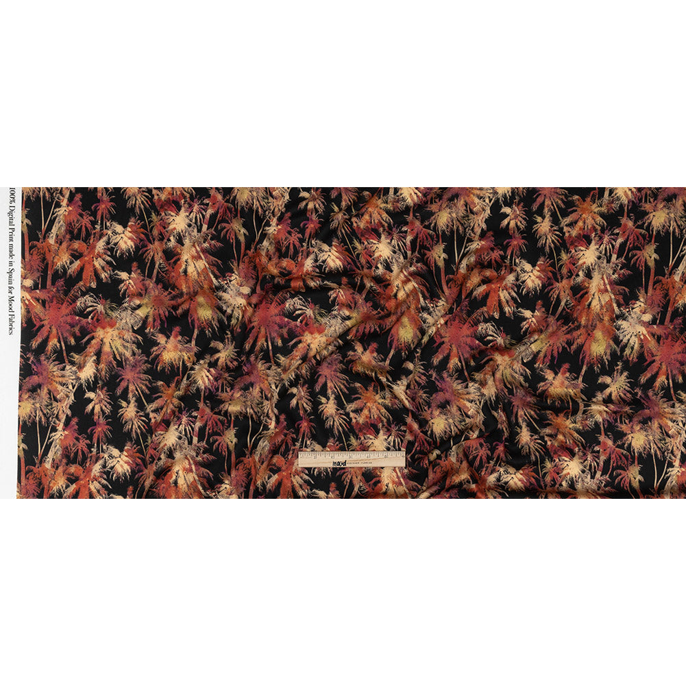 Rayon Challis - Black and Pink Palm Trees - Pindorama Print - Mood Exclusive Rio Collection - Full