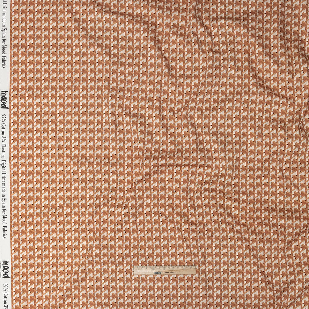 Stretch Cotton Sateen - Melon Geometric - Maloca Print - Mood Exclusive Rio Collection - Full