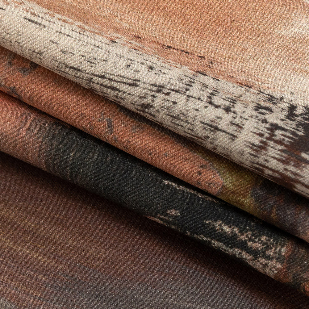 Stretch Cotton Sateen - Pink and Gray Brushstrokes - Brush With Danger Print - Mood Exclusive Rio Collection - Folded