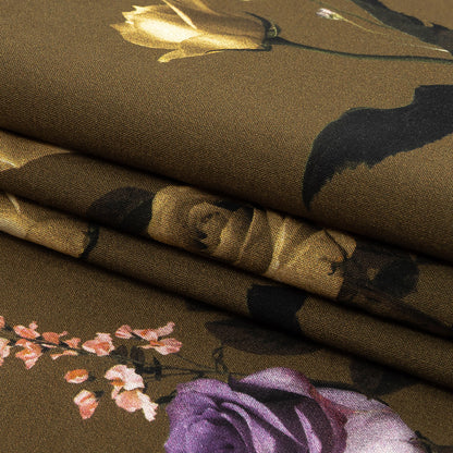 Cotton Voile - Olive Floral - Rosa da Selva Print - Mood Exclusive Rio Collection