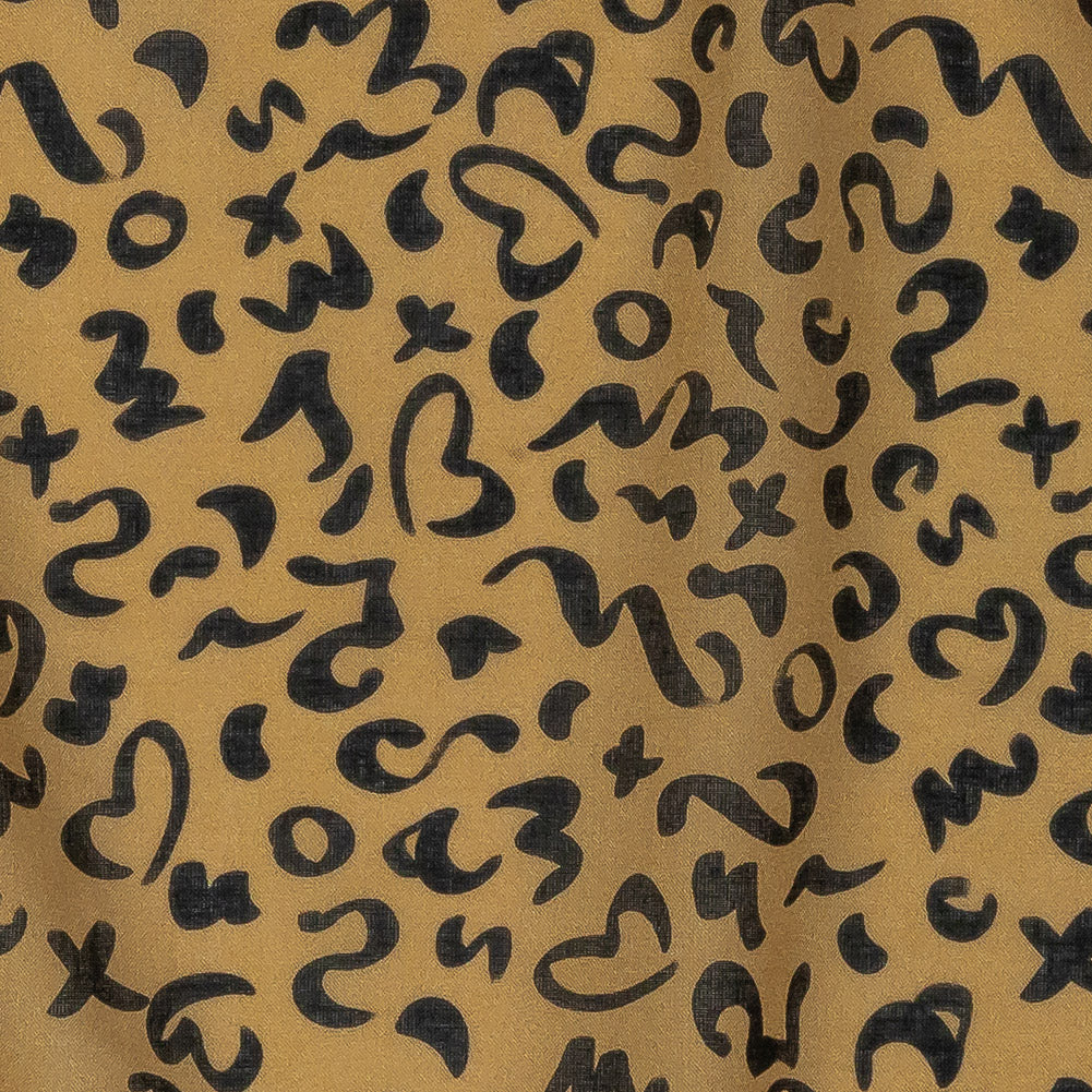 Cotton Voile - Straw Doodle Spots - Ancient Iconography Print - Mood Exclusive Rio Collection - Detail