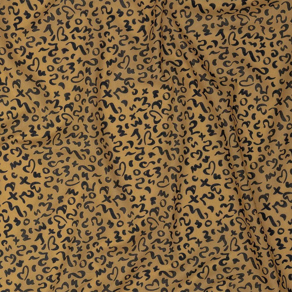 Cotton Voile - Straw Doodle Spots - Ancient Iconography Print - Mood Exclusive Rio Collection