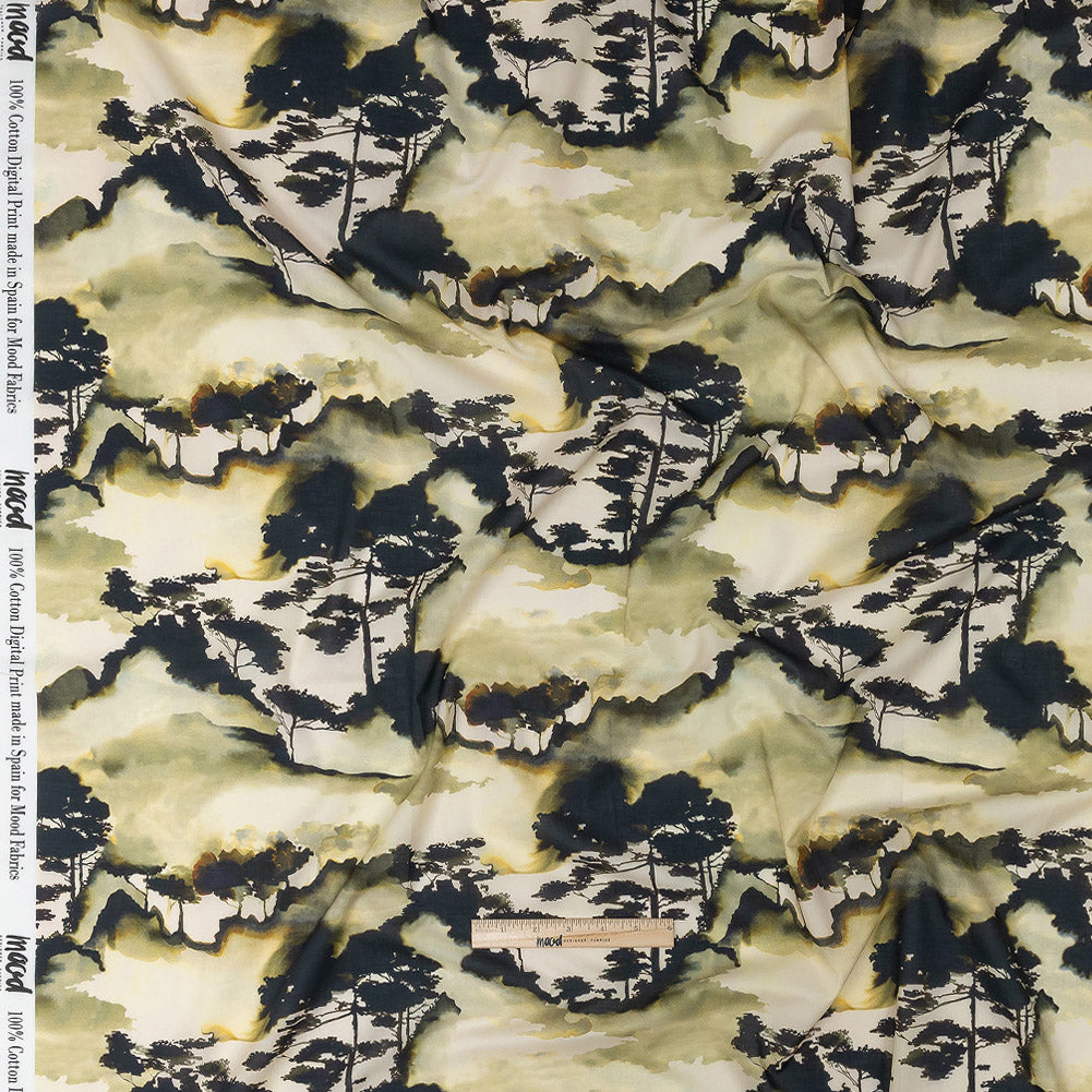 Cotton Voile - Watercolor Trees - Spectral Canopy Print - Mood Exclusive Rio Collection - Full