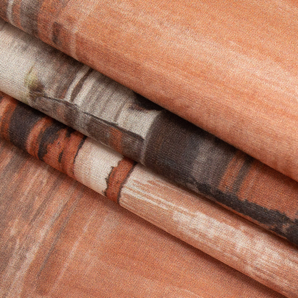 Cotton Voile - Pink and Gray Brushstrokes - Brush With Danger Print - Mood Exclusive Rio Collection - Folded