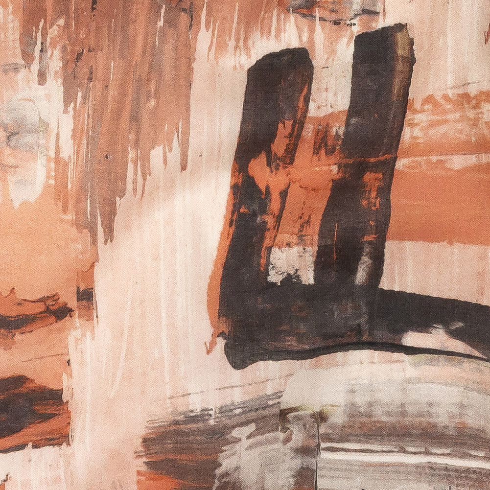 Cotton Voile - Pink and Gray Brushstrokes - Brush With Danger Print - Mood Exclusive Rio Collection - Detail