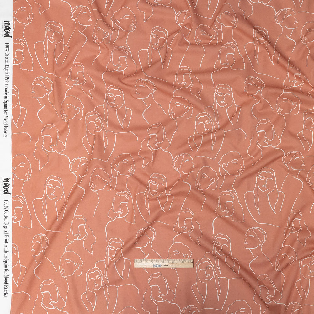 Cotton Voile - Pink Face Outlines - Sweltering Society Print - Mood Exclusive Rio Collection - Full