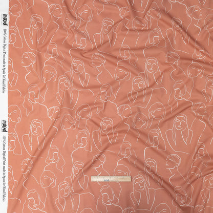 Cotton Voile - Pink Face Outlines - Sweltering Society Print - Mood Exclusive Rio Collection