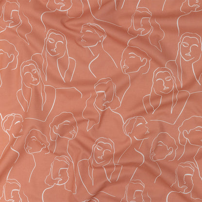 Cotton Voile - Pink Face Outlines - Sweltering Society Print - Mood Exclusive Rio Collection