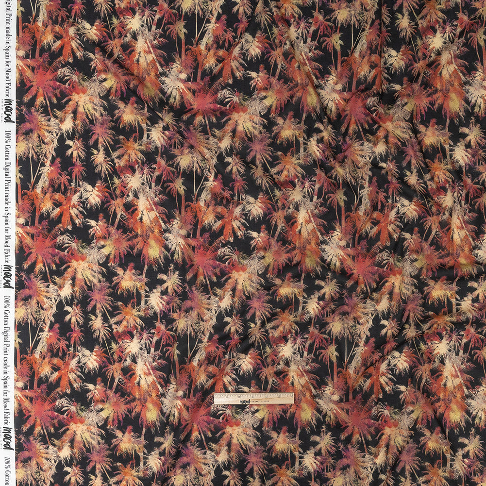 Cotton Voile - Black and Pink Palm Trees - Pindorama Print - Mood Exclusive Rio Collection - Full