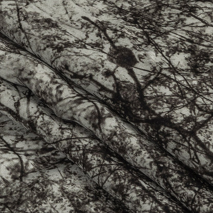 Rayon Challis Panel - Black and White Tree Branches - Old House Woods Print - Mood Exclusive Twilight Collection Folded