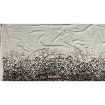 Rayon Challis Panel - Black and White Tree Branches - Old House Woods Print - Mood Exclusive Twilight Collection Full