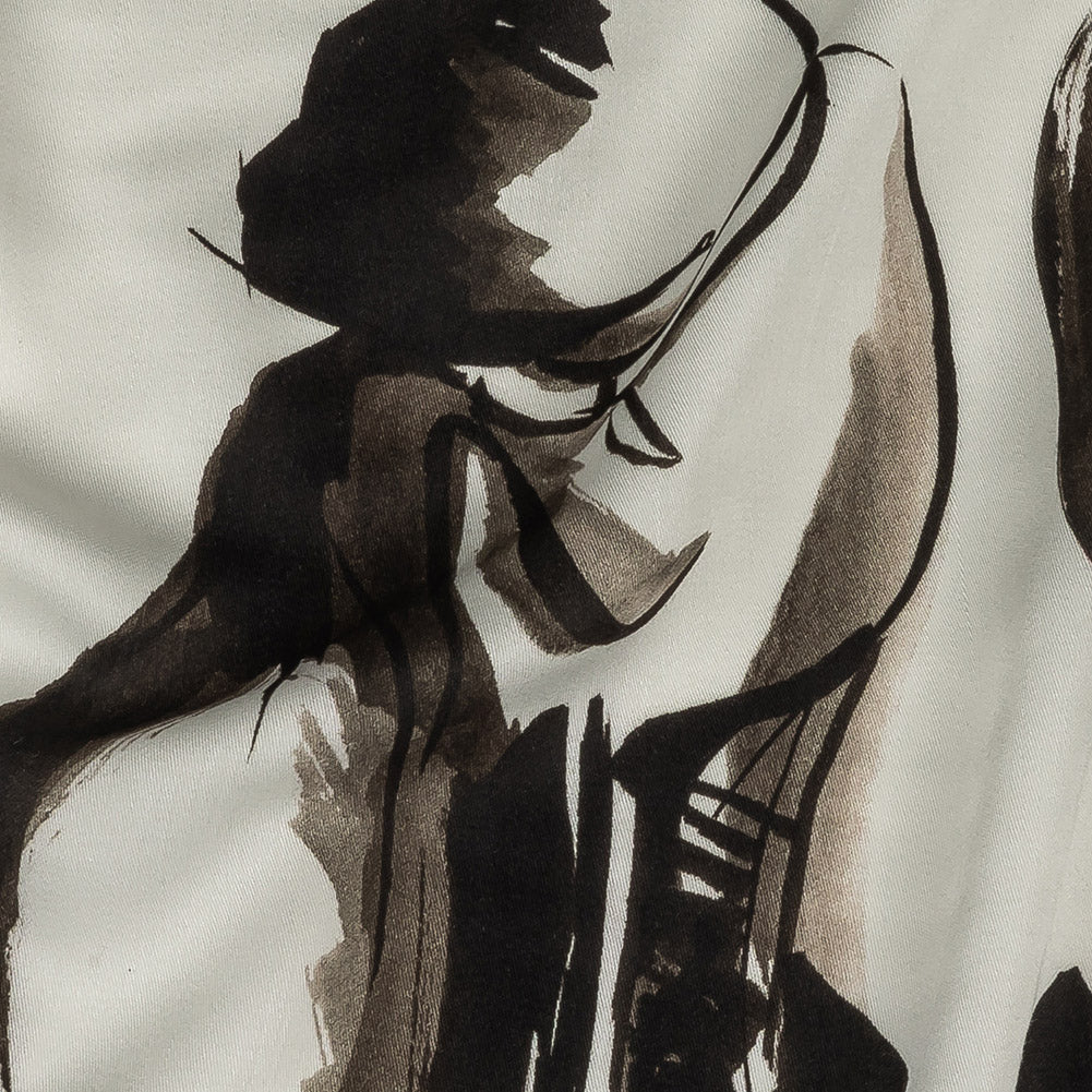 Rayon Challis - Inky Cats - Feline Phantasm Print - Mood Exclusive Twilight Collection Detail