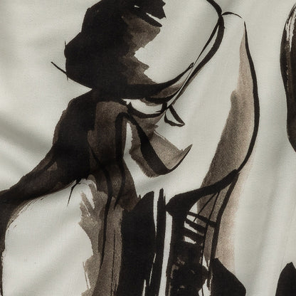 Rayon Challis - Inky Cats - Feline Phantasm Print - Mood Exclusive Twilight Collection Detail