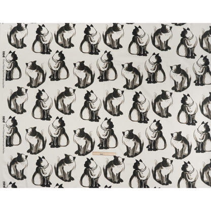 Stretch Cotton Sateen - Inky Cats - Feline Phantasm Print - Mood Exclusive Twilight Collection - Full