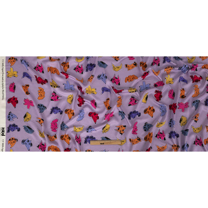 Rayon Challis - Lilac and Rainbow Dog Doodles - TREATS Print - Mood Exclusive Sugar Collection