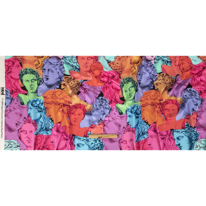Rayon Challis - Rainbow Roman Busts - Saccharine Statuary Print - Mood Exclusive Sugar Collection