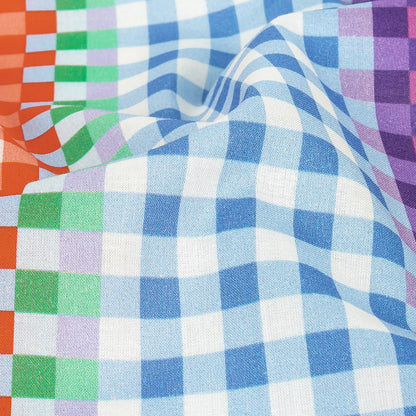 Cotton Voile - Rainbow Checkers - Picnic Patisserie Print - Mood Exclusive Sugar Collection